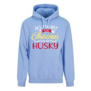 Dog Lover All I Want For Christmas Is A Husky Gift Unisex Surf Hoodie