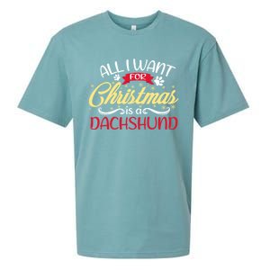 Dog Lover All I Want For Christmas Is A Dachshund Gift Sueded Cloud Jersey T-Shirt