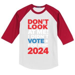 DonT Look At Me! I DidnT Vote For Him Democrat Liberal Kids Colorblock Raglan Jersey