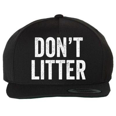 Don't Litter, AntiLitter Slogan Wool Snapback Cap