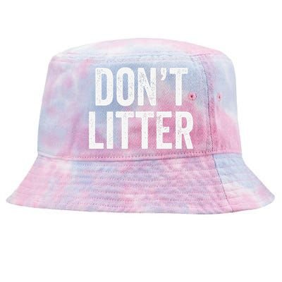 Don't Litter, AntiLitter Slogan Tie-Dyed Bucket Hat