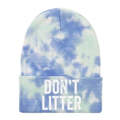 Don't Litter, AntiLitter Slogan Tie Dye 12in Knit Beanie