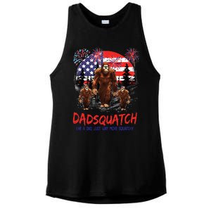 Dadsquatch Like A Dad Just More Squatchy Patriotic Bigfoot Ladies PosiCharge Tri-Blend Wicking Tank