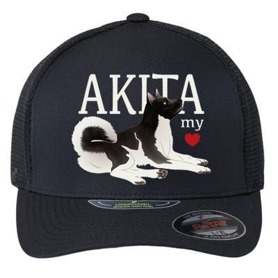 Dog Lovers AKITA My Heart A Key to My Heart Flexfit Unipanel Trucker Cap