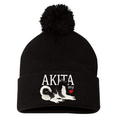 Dog Lovers AKITA My Heart A Key to My Heart Pom Pom 12in Knit Beanie