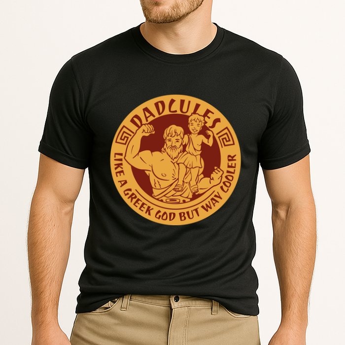 Dadcules Like A Greek God But Way Cooler Father's Day Cooling Performance Crew T-Shirt