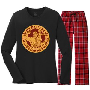 Dadcules Like A Greek God But Way Cooler Father's Day Women's Long Sleeve Flannel Pajama Set 