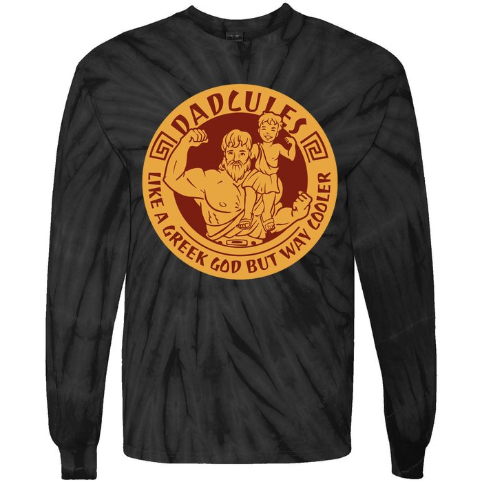 Dadcules Like A Greek God But Way Cooler Father's Day Tie-Dye Long Sleeve Shirt