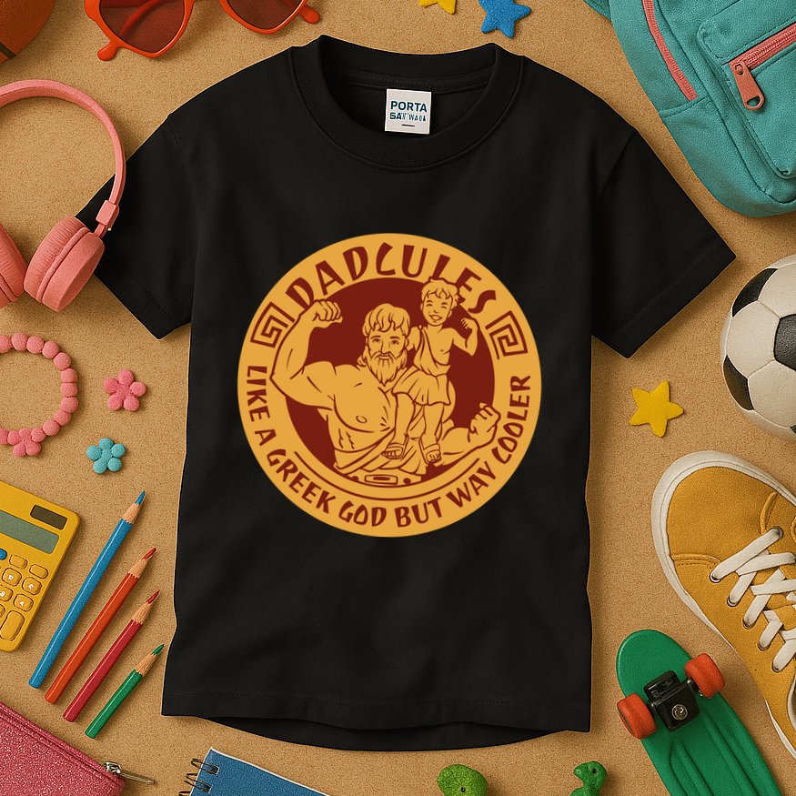 Dadcules Like A Greek God But Way Cooler Father's Day Kids T-Shirt