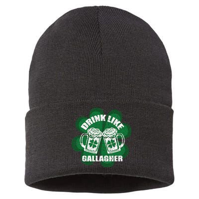 Drink Like A Gallagher Saint Patrick's Day Irish Sustainable Knit Beanie