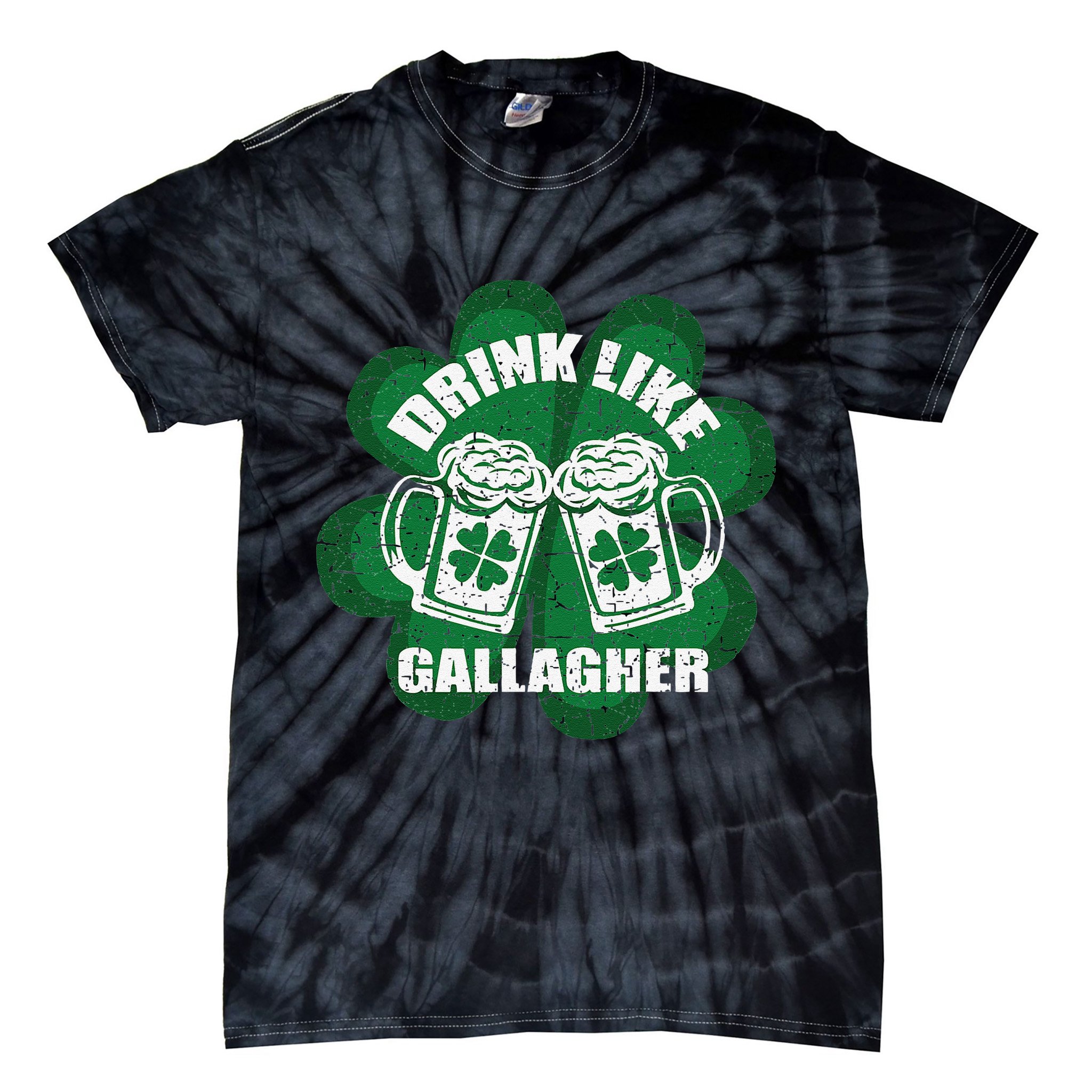 Drink Like A Gallagher Saint Patrick's Day Irish Tie-Dye T-Shirt