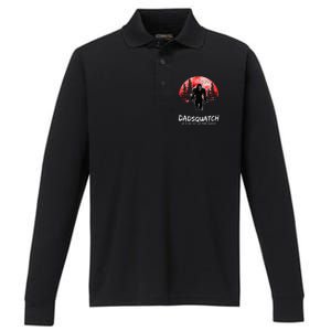 Dadsquatch Like A Dad Just Way More Squatchy Performance Long Sleeve Polo