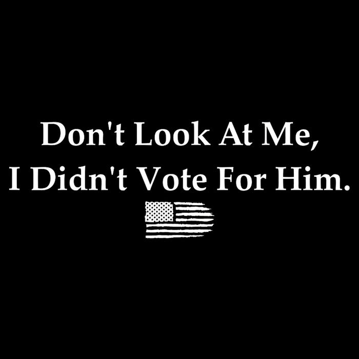 DonT Look At Me I DidnT Vote For Him Statement Design Flat Bill Trucker Hat