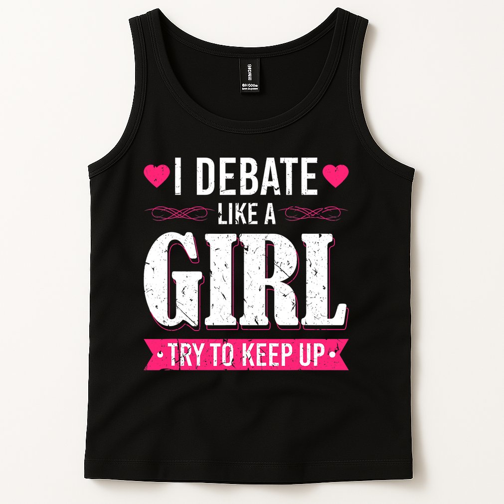 Debate Like A Girl Try To Keep Up Debate Team Argumentation Tank Top
