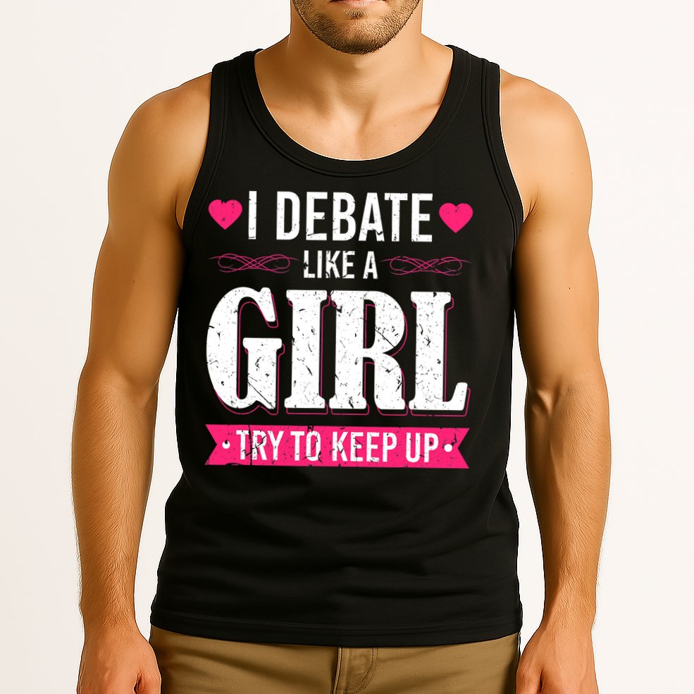 Debate Like A Girl Try To Keep Up Debate Team Argumentation Tank Top
