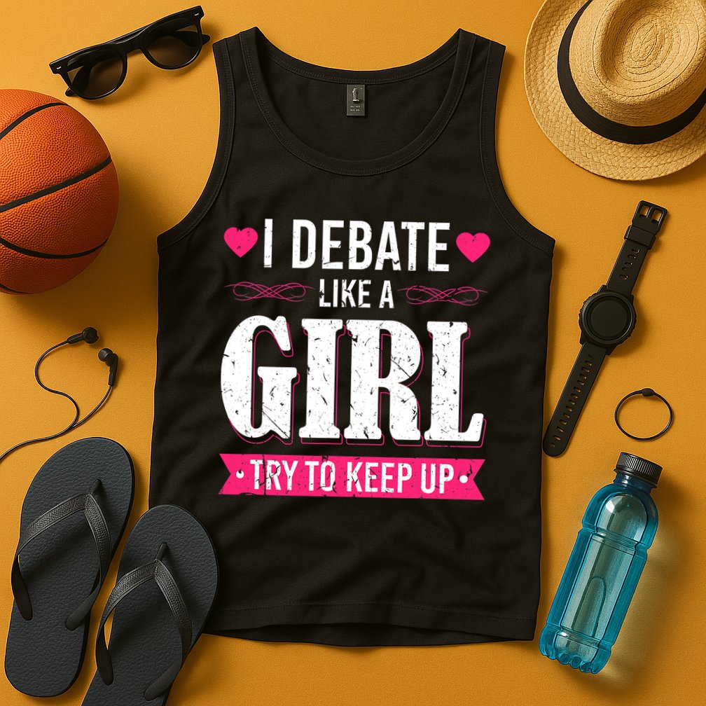 Debate Like A Girl Try To Keep Up Debate Team Argumentation Tank Top