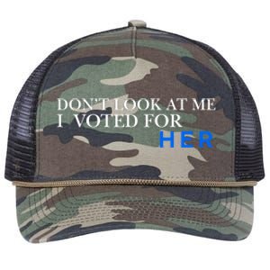 DonT Look At Me I Voted For Her Retro Rope Trucker Hat Cap