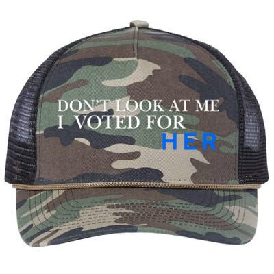 DonT Look At Me I Voted For Her Retro Rope Trucker Hat Cap