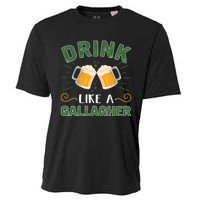 Drink Like A Galagher Lucky Beer Shamrock Beer Lover Saint Patrick's Day Cooling Performance Crew T-Shirt