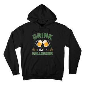 Drink Like A Galagher Lucky Beer Shamrock Beer Lover Saint Patrick's Day Hoodie