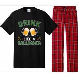 Drink Like A Galagher Lucky Beer Shamrock Beer Lover Saint Patrick's Day Pajama Set