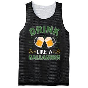 Drink Like A Galagher Lucky Beer Shamrock Beer Lover Saint Patrick's Day Mesh Reversible Basketball Jersey Tank