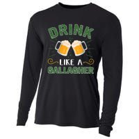 Drink Like A Galagher Lucky Beer Shamrock Beer Lover Saint Patrick's Day Cooling Performance Long Sleeve Crew