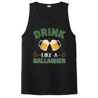 Drink Like A Galagher Lucky Beer Shamrock Beer Lover Saint Patrick's Day PosiCharge Competitor Tank