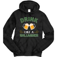 Drink Like A Galagher Lucky Beer Shamrock Beer Lover Saint Patrick's Day Tie Dye Hoodie