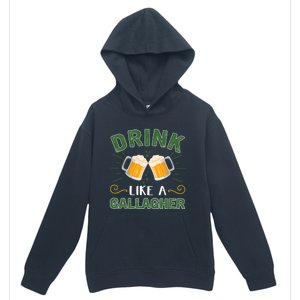 Drink Like A Galagher Lucky Beer Shamrock Beer Lover Saint Patrick's Day Urban Pullover Hoodie