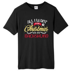 Dog Lover All I Want For Christmas Is A Dachshund Gift Tall Fusion ChromaSoft Performance T-Shirt