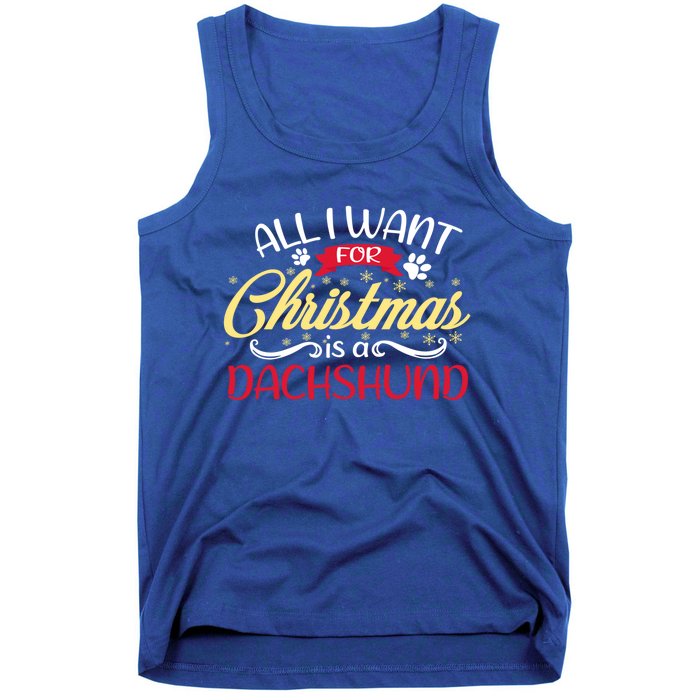 Dog Lover All I Want For Christmas Is A Dachshund Gift Tank Top