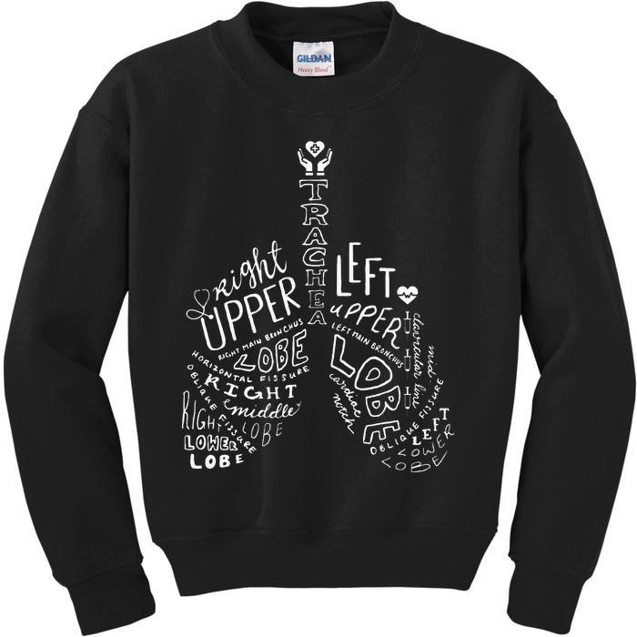 Definition Lung Anatomy Respiratory Therapist Nurse Kids Sweatshirt