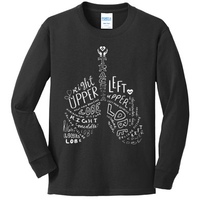 Definition Lung Anatomy Respiratory Therapist Nurse Kids Long Sleeve Shirt