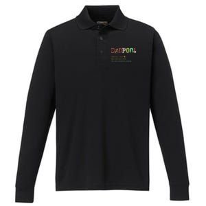 Dadpool Like A Dad But Only Cooler Fathers Day Performance Long Sleeve Polo