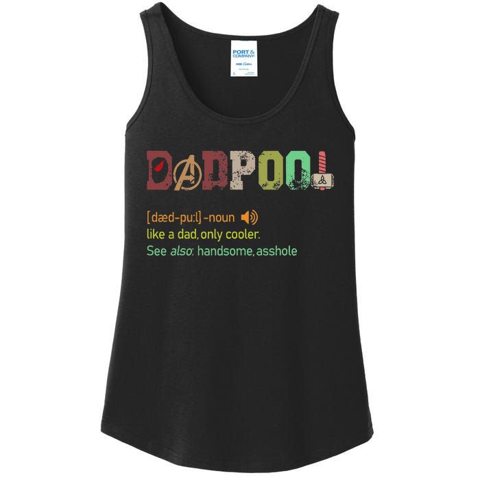 Dadpool Like A Dad But Only Cooler Fathers Day Ladies Essential Tank