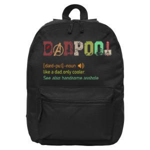 Dadpool Like A Dad But Only Cooler Fathers Day 16 in Basic Backpack