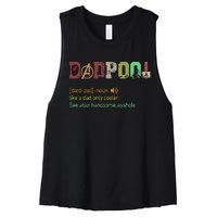 Dadpool Like A Dad But Only Cooler Fathers Day Women's Racerback Cropped Tank