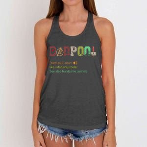 Dadpool Like A Dad But Only Cooler Fathers Day Women's Knotted Racerback Tank