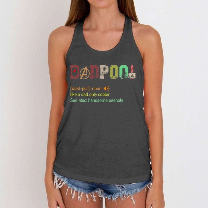 Dadpool Like A Dad But Only Cooler Fathers Day Women's Knotted Racerback Tank