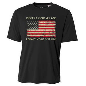 DonT Look At Me I DidnT Vote For Him Funny Us Flag Retro Cooling Performance Crew T-Shirt