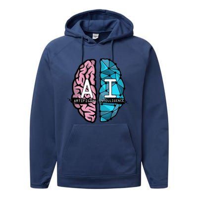 Deep Learning Artificial Intelligence Artificial Brain Gift Performance Fleece Hoodie