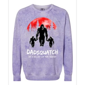 Dadsquatch Like A Dad Way More Squatchy Funny Bigfoot Dad Colorblast Crewneck Sweatshirt