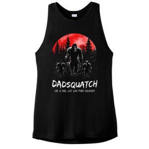 Dadsquatch Like A Dad Way More Squatchy Funny Bigfoot Dad Ladies PosiCharge Tri-Blend Wicking Tank