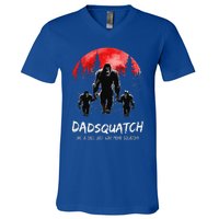 Dadsquatch Like A Dad Way More Squatchy Funny Bigfoot Dad V-Neck T-Shirt