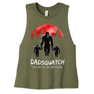 Dadsquatch Like A Dad Way More Squatchy Funny Bigfoot Dad Women's Racerback Cropped Tank