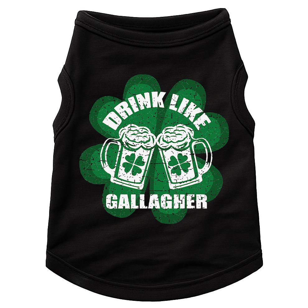 Drink Like A Gallagher Saint Patrick's Day Irish Doggie Tank