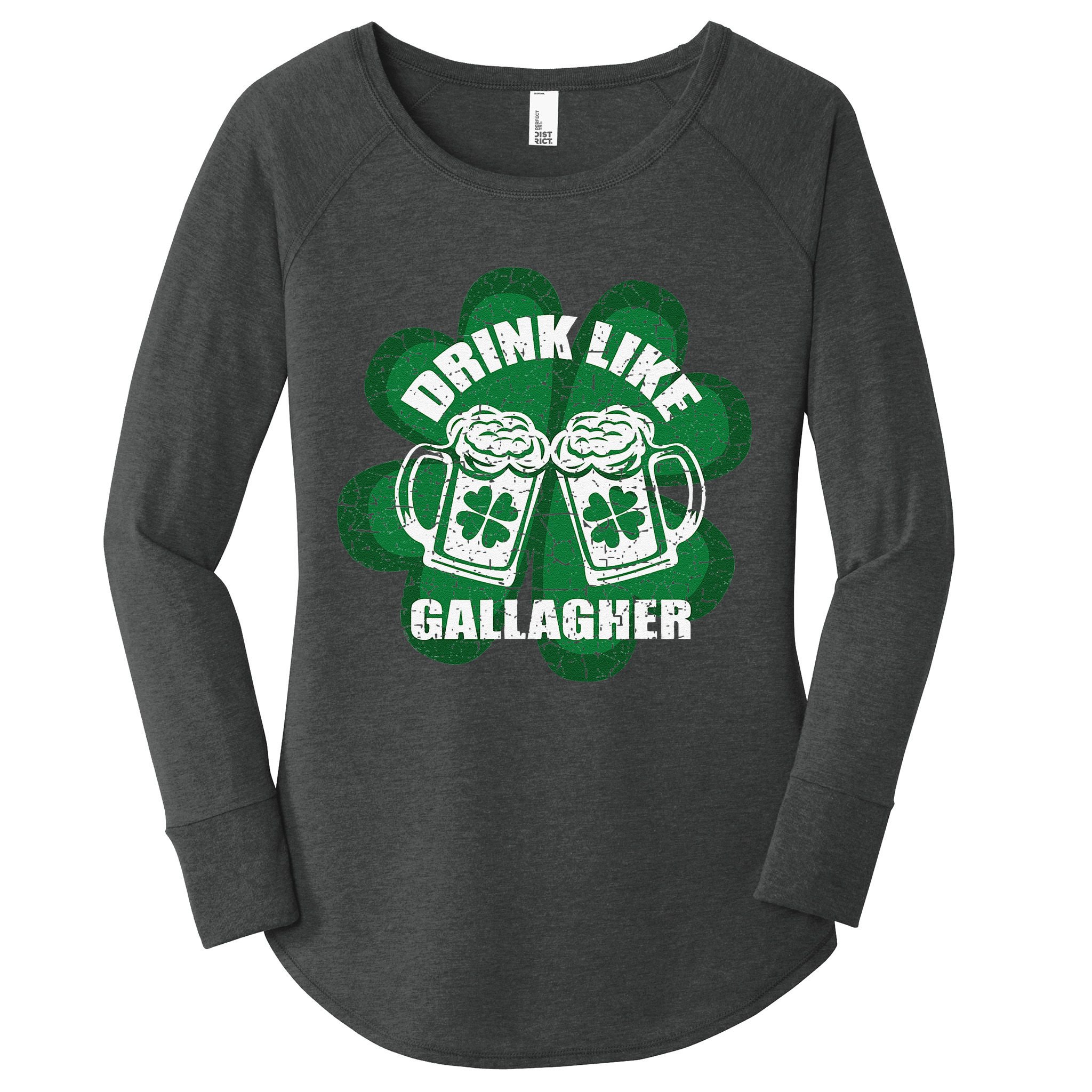 Drink Like A Gallagher Saint Patrick's Day Irish Women's Perfect Tri Tunic Long Sleeve Shirt