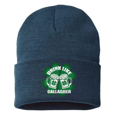 Drink Like A Gallagher Saint Patrick's Day Irish Sustainable Knit Beanie