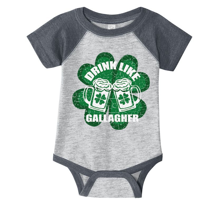 Drink Like A Gallagher Saint Patrick's Day Irish Infant Baby Jersey Bodysuit